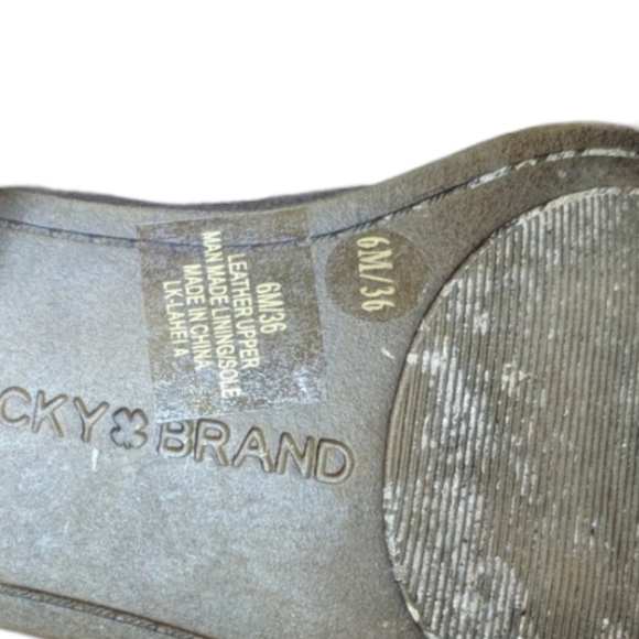 Lucky Brand Leather Suede Brown Round Toe Heeled Ankle Booties Size 6 - Picture 10 of 11